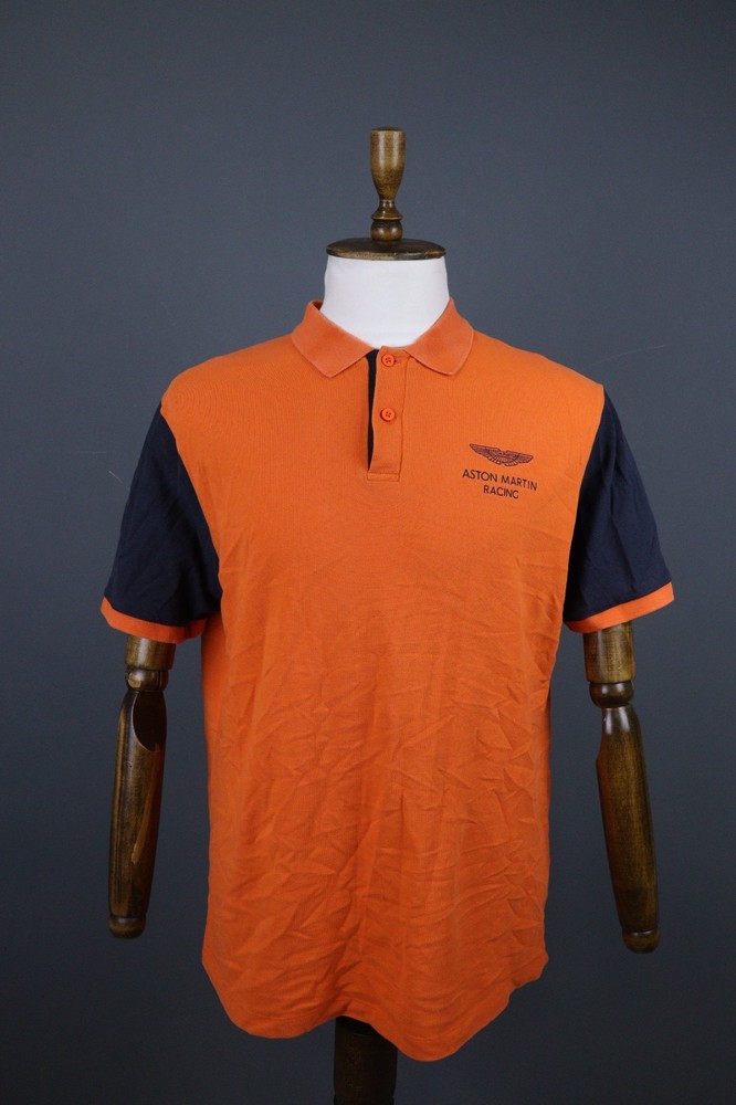 Hackett London Orange Cotton Short Sleeve Collared Popover Polo Shirt Size L