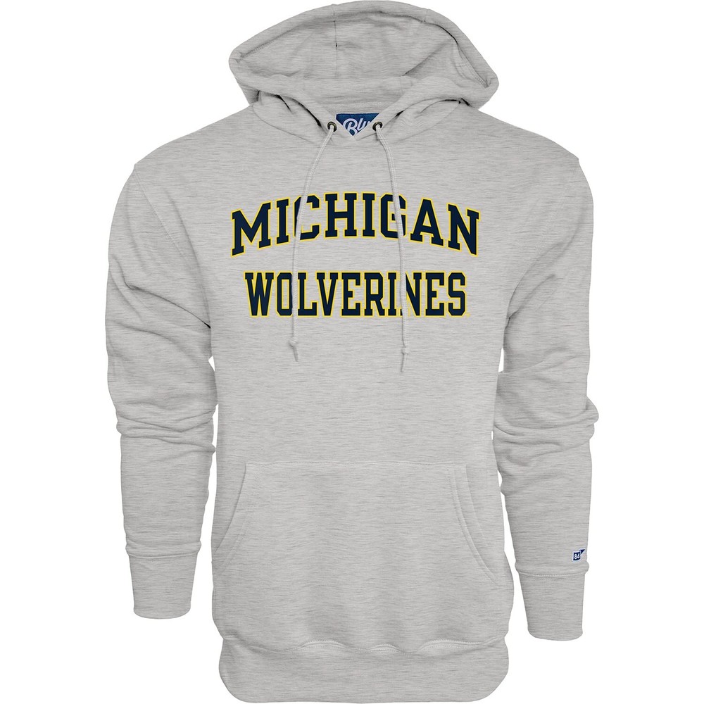 Men's Michigan Wolverines Hoodie Arched Grey, Grey, Small