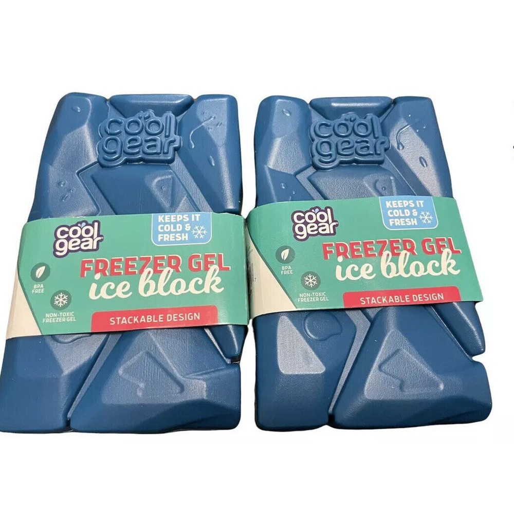 Cool Gear Freezer Gel Blue Ice Block Ice Pack Lot of 2 Freezer Pack