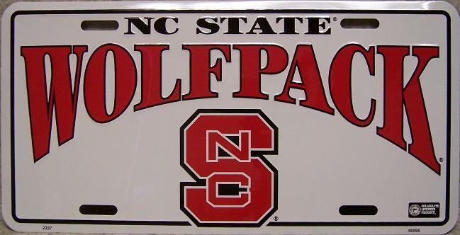 NCAA Aluminum License Plate North Carolina St Wolfpack NEW