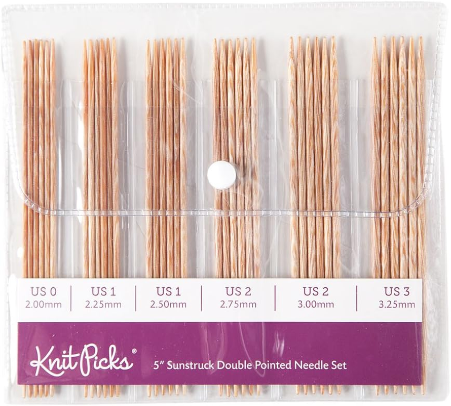 Double Pointed Wood Knitting Needle Set (Sunstruck 5