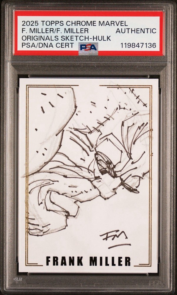2025 Topps Chrome marvel Frank Miller Originals Sketch Card Hulk