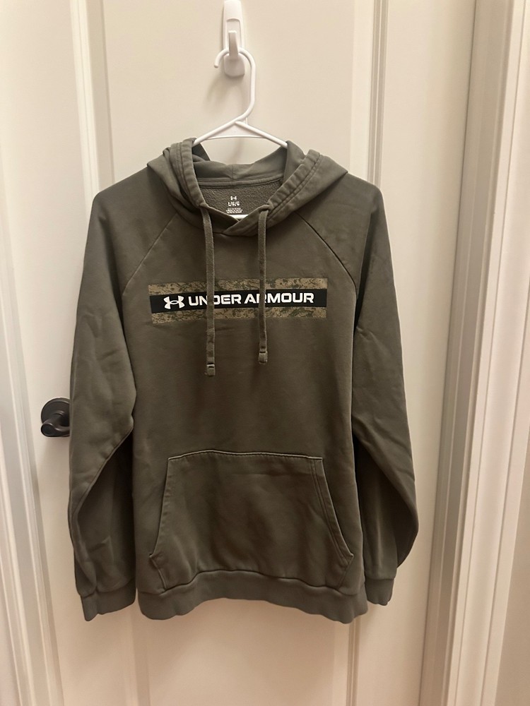Under Armour Olive Green Camo Stripe Hoodie - Large