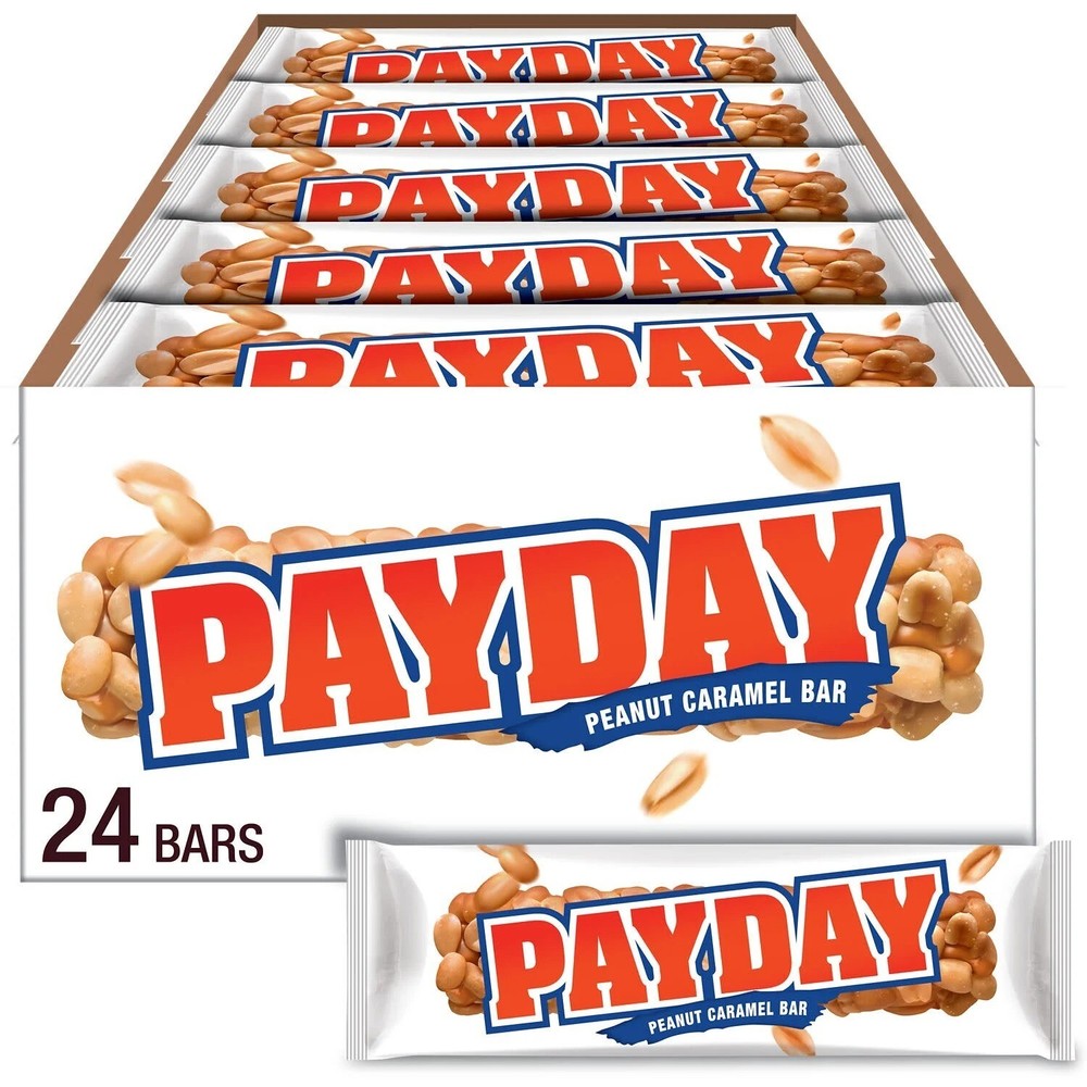 PAYDAY Peanut Caramel Candy Bars 1.85 oz Bulk Pack of 24
