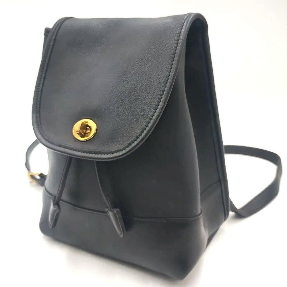 Authentic Black Leather Coach Backpack G07152102