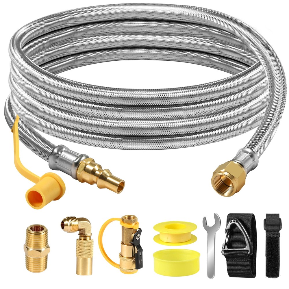 12FT Propane Quick Connect Hose for RV to Gas Grill, RV Quick Connect Propane...