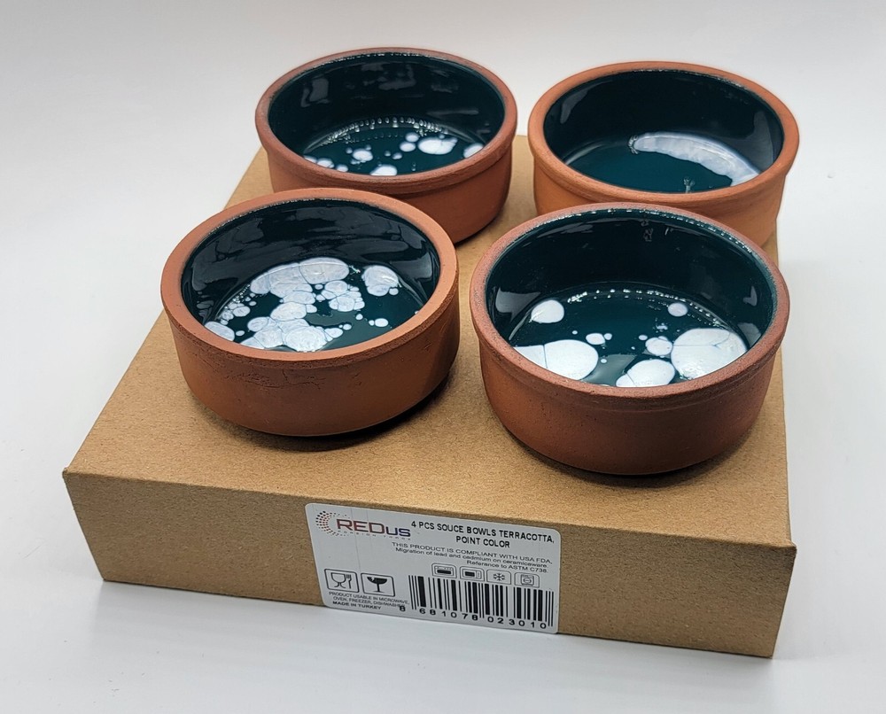 Brand NEW 4Pcs Terracotta Bowls Sauce Serving Dipping Cooking CLEARANCE SALE !!