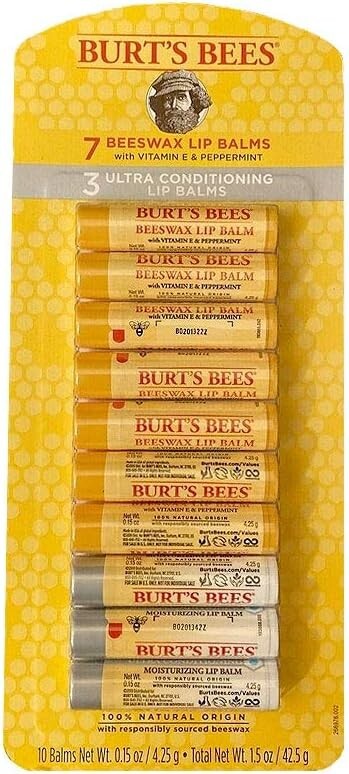 Burt's Bees 7 Beeswax & 3 Ultra Conditioning Lip Balm Set