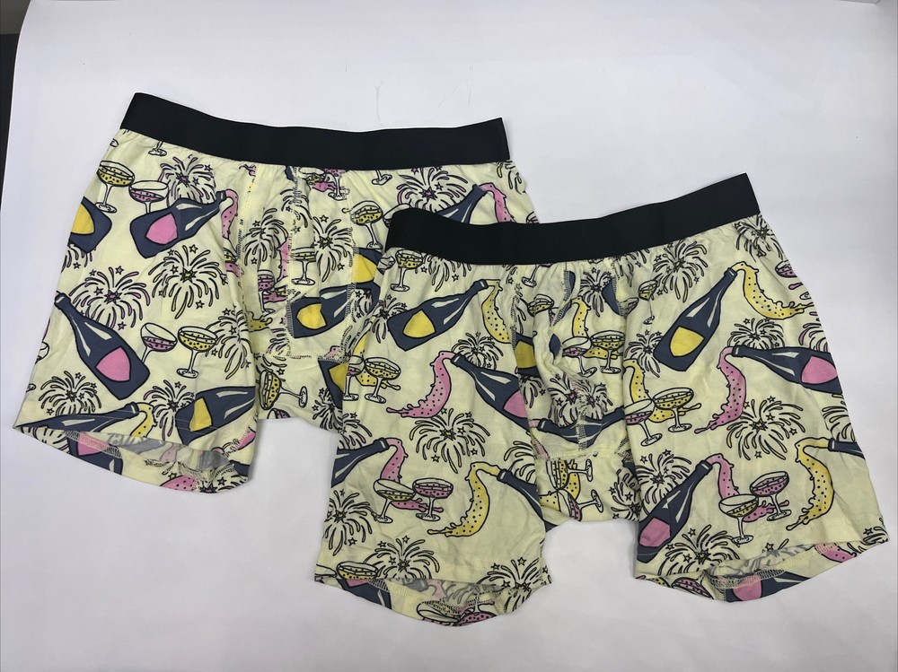 NEW MeUndies CHAMPAGNE NEW YEARS boxer Briefs Underwear Mens Size SMALL LOT OF 2-image
