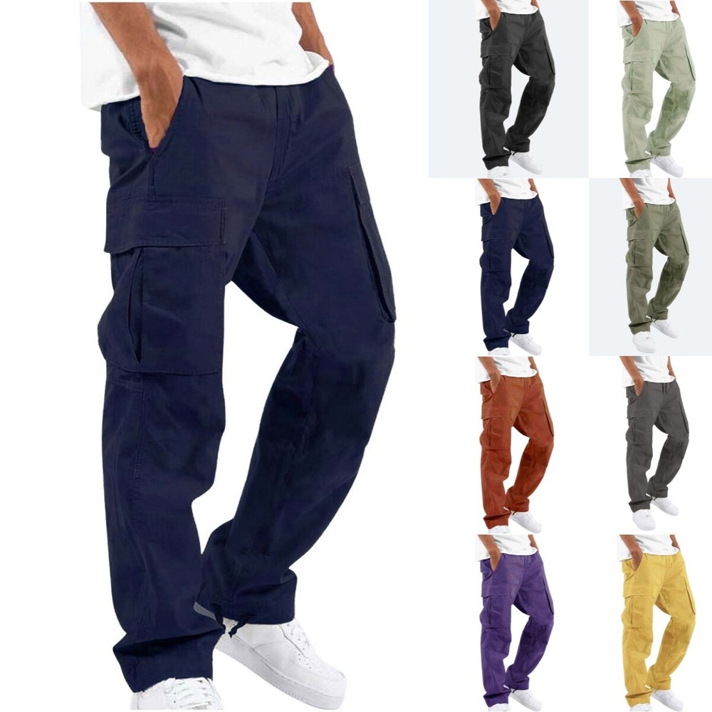 Men's Casual Joggers Pants Sweatpants Cargo Combat Loose Active Sports Trousers.