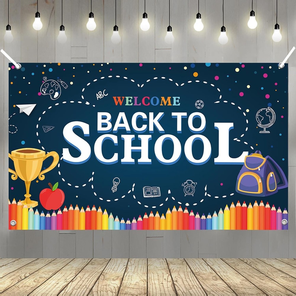 YQUQWN, Welcome Back To School Banner - XtraLarge, 72x44 Inch, Back To School Ba