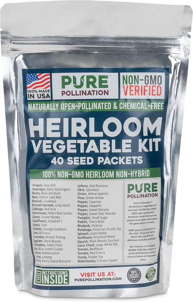 16,500 Non-GMO Heirloom Vegetable Seeds - 40 Variety Survival Garden Pack