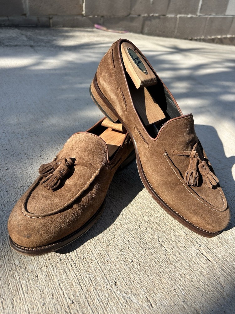 Suitsupply Men's Suede Tassel Loafers, Beige Light Brown, Size 9 US/42 EU