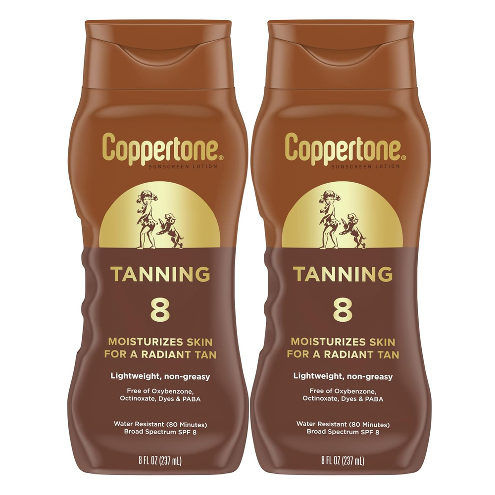 Banana Boat Tanning Sunscreen Lotion 8oz Twin Pack for Sun-Kissed Glow