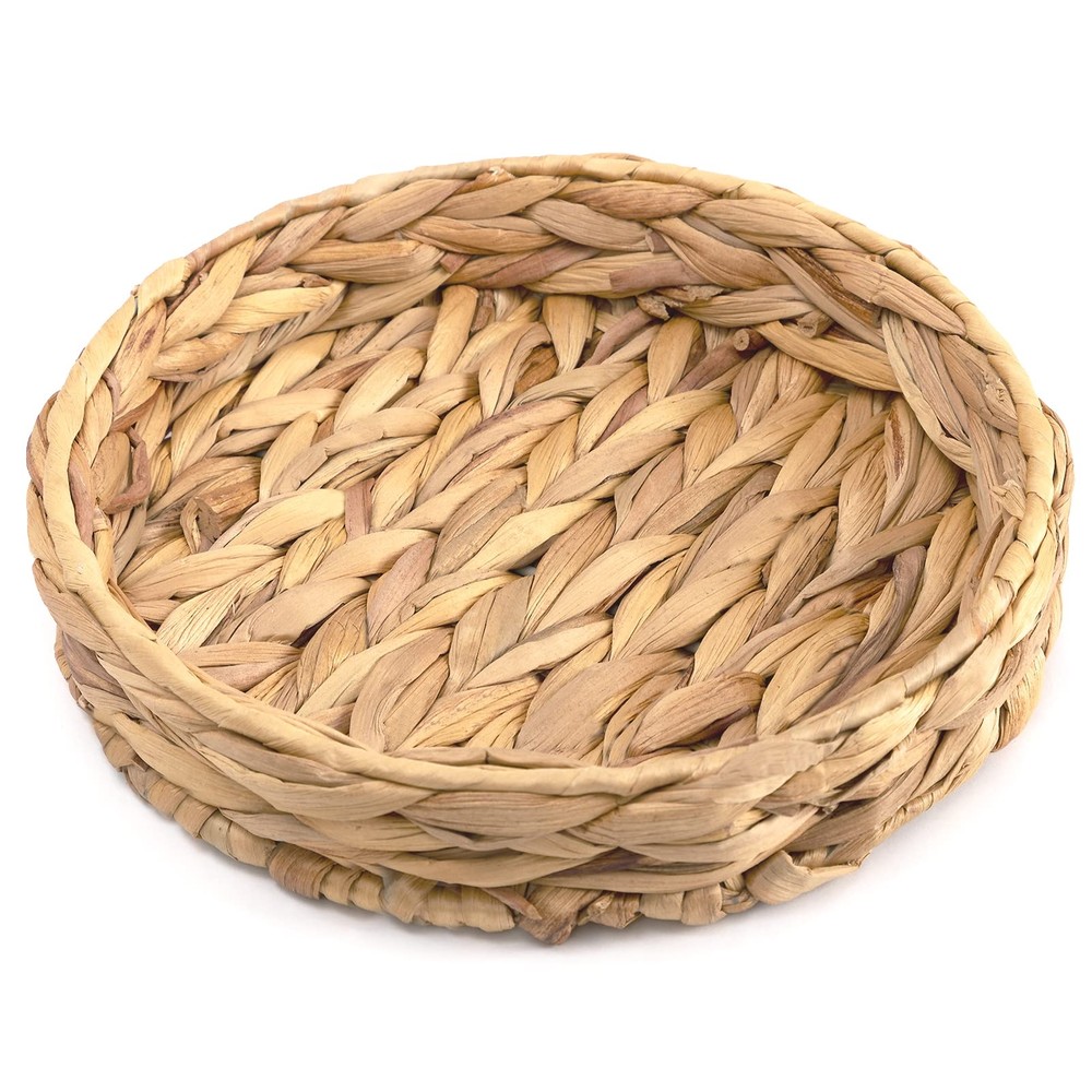 Round Wicker Baskets, 9.8x9.8x2 Inch Hand Woven Tray Storage Baskets Natural ...