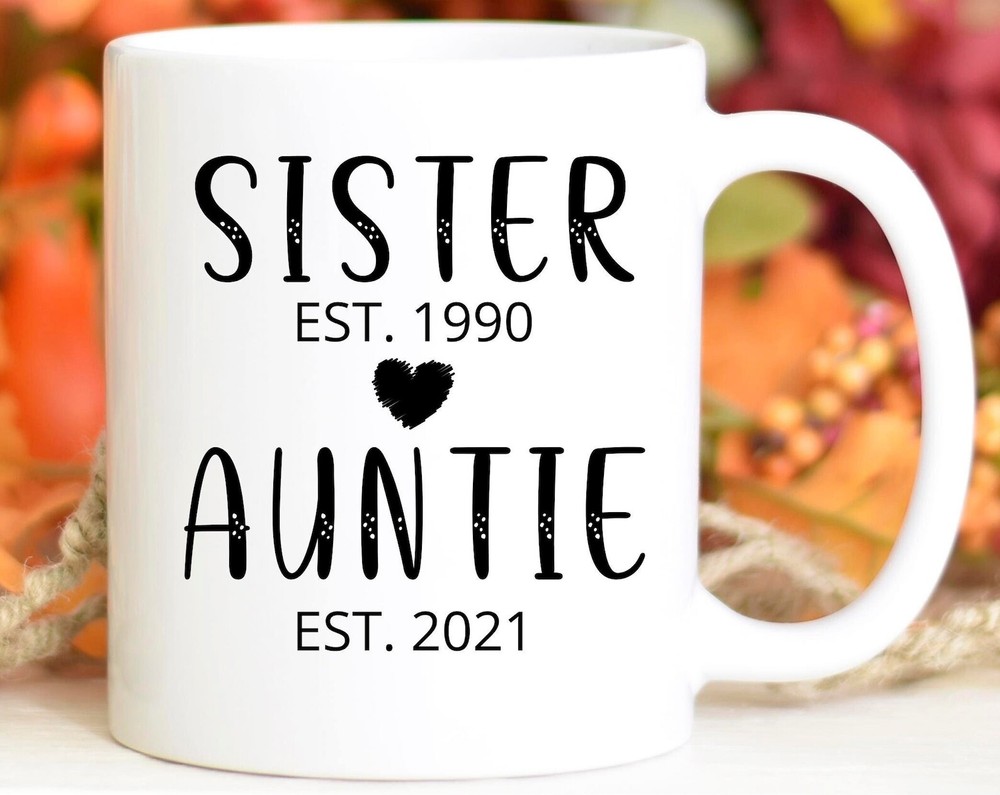 Sister To Aunt Mug Pregnancy Announcement Auntie Christmas Gift Baby Announcemen