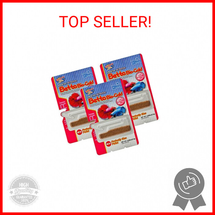 Betta Bio-Gold Baby Pellets Fish Food 3-Pack Bundle Bonus
