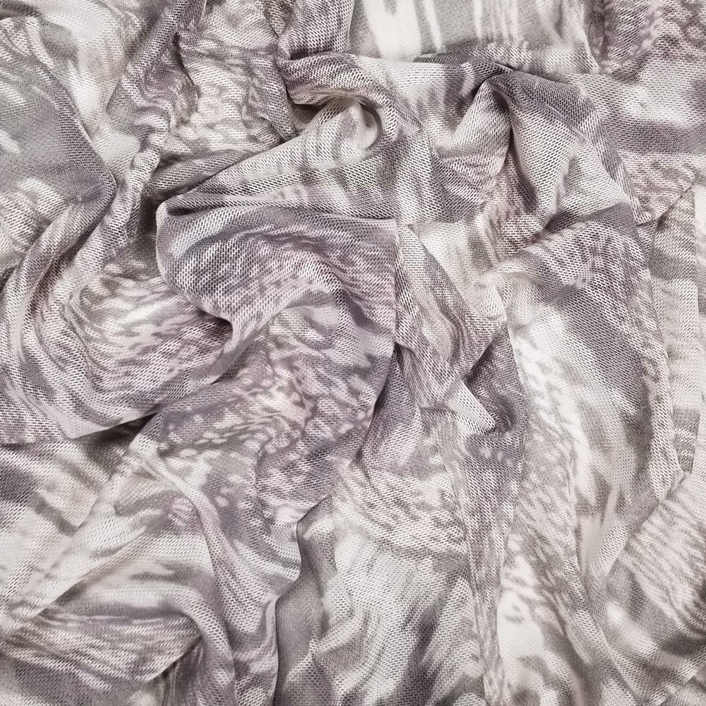 Snake Pattern Poly Power Mesh Fabric with 4-Way Stretch Knit Print