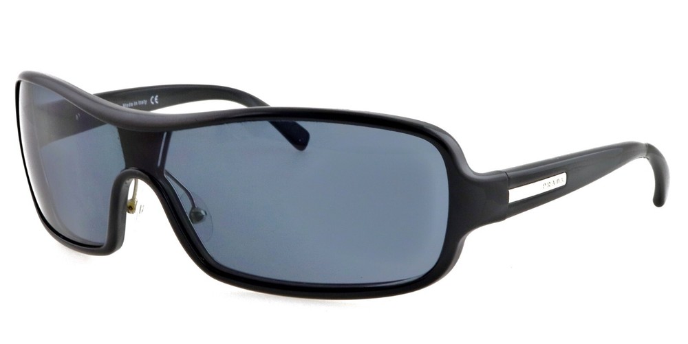 Rare Vintage PRADA Black Shield Wrap Sunglasses Made in Italy