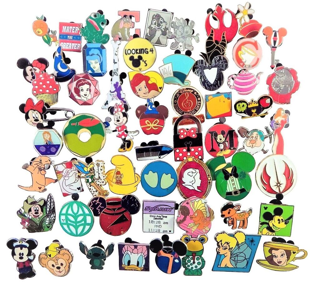 Disney Pins Assorted Park Trading Pin Bulk Lot New Pick Size 5-300 No Duplicates