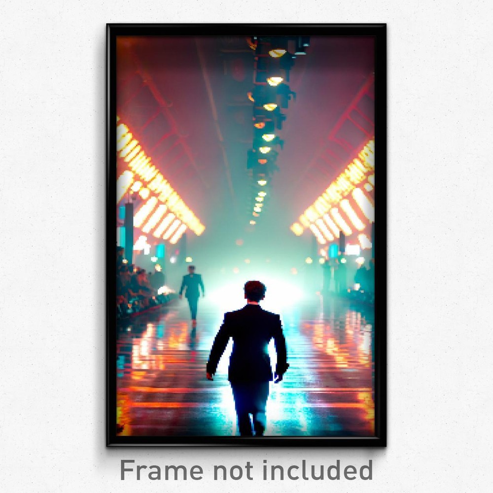 8 Bit Psychedelic Pixel Art Poster - Harmonious Way Trippy Gamer Print
