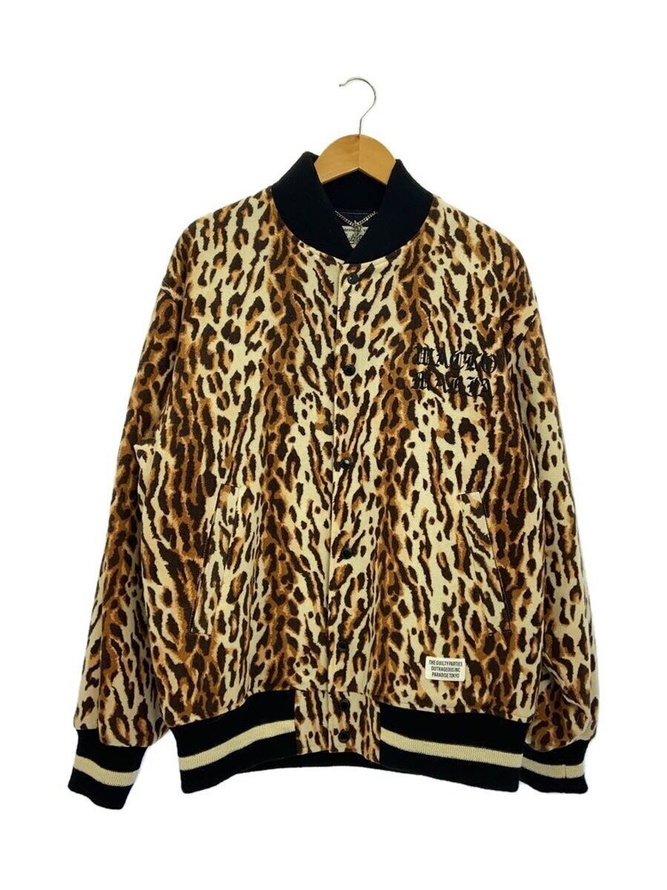Wacko Maria Leopard Print Varsity Jacket Wool Blend FW22 Blouson Beg