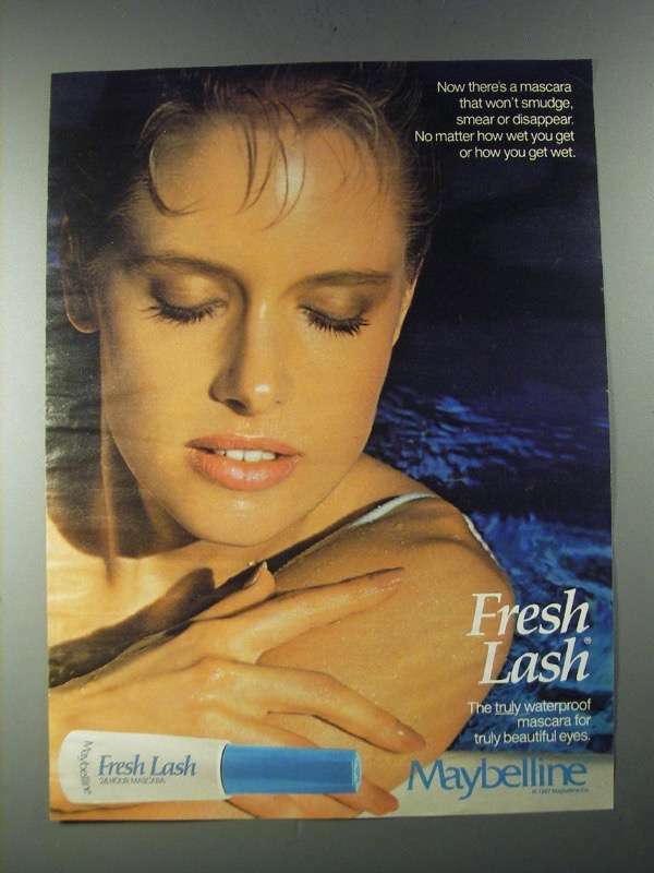 1987 Vintage Maybelline Fresh Lash Mascara Retro Advertisement