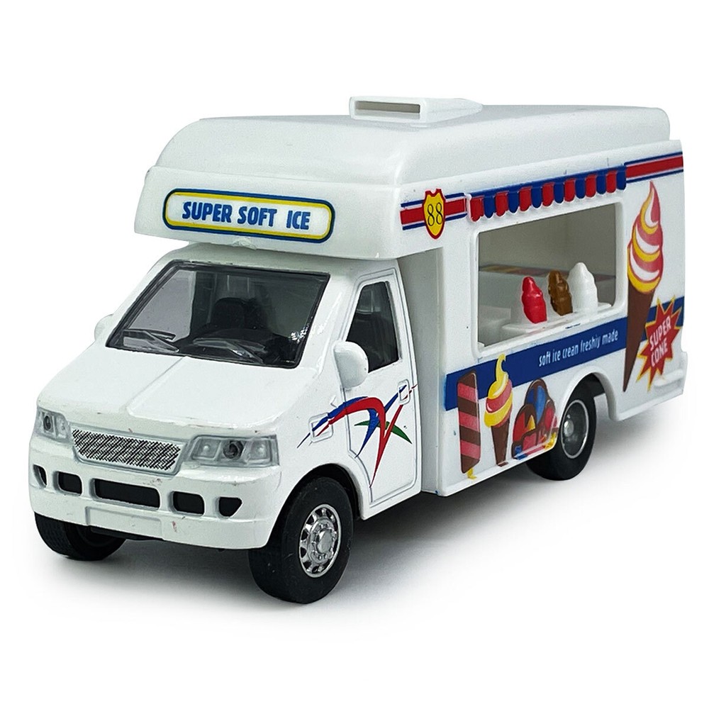 Mini Ice Cream Truck Toy Model Car Diecast Vehicle Toy Cars Kids Toys Pull Back