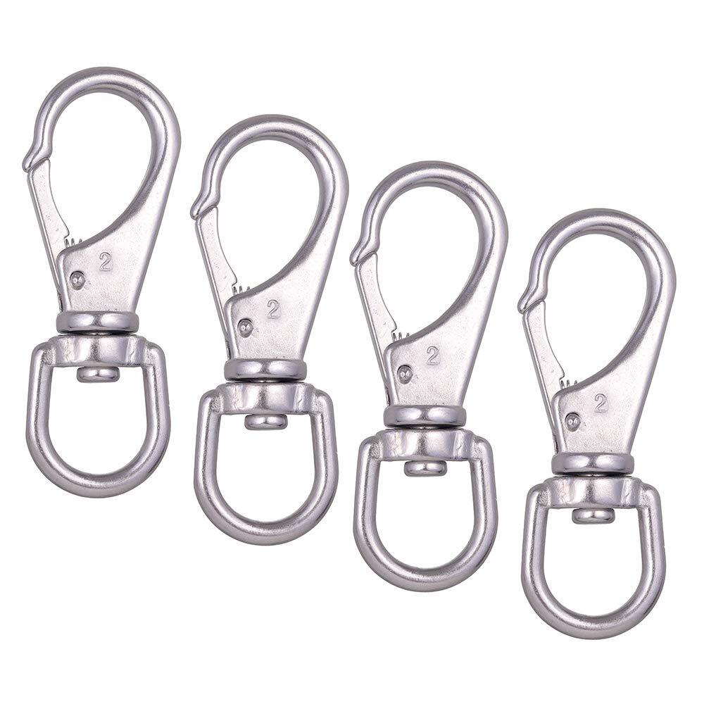 Stainless Steel Swivel Eye Snap Hook, 4 Pack (4 Inch) Swivel Snap Hook Flag P...