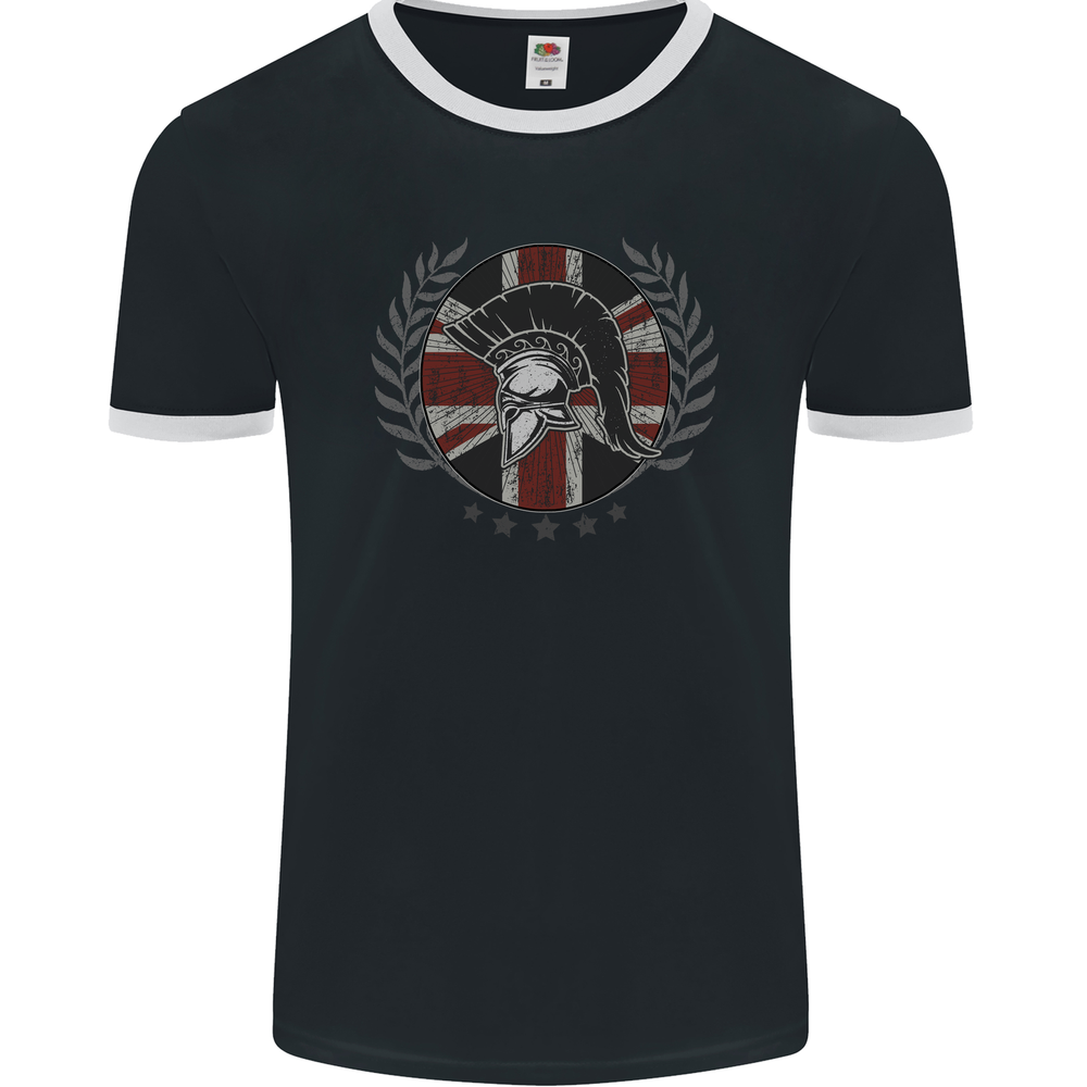 Union Jack Bodybuilding Gym Training Spartan Mens Ringer T-Shirt FotL