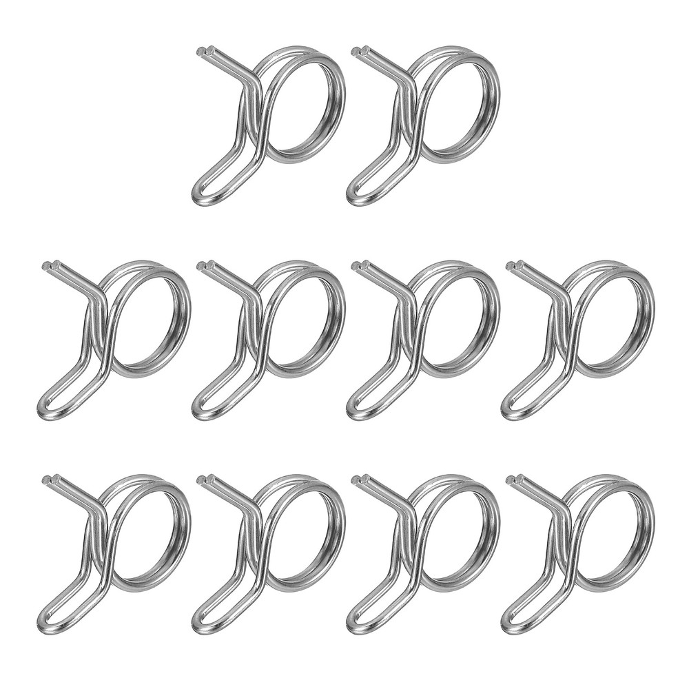 10Pcs 0.31-0.41 Inch Double Wire Spring Hose Clamp, Adjustable Spring Clips