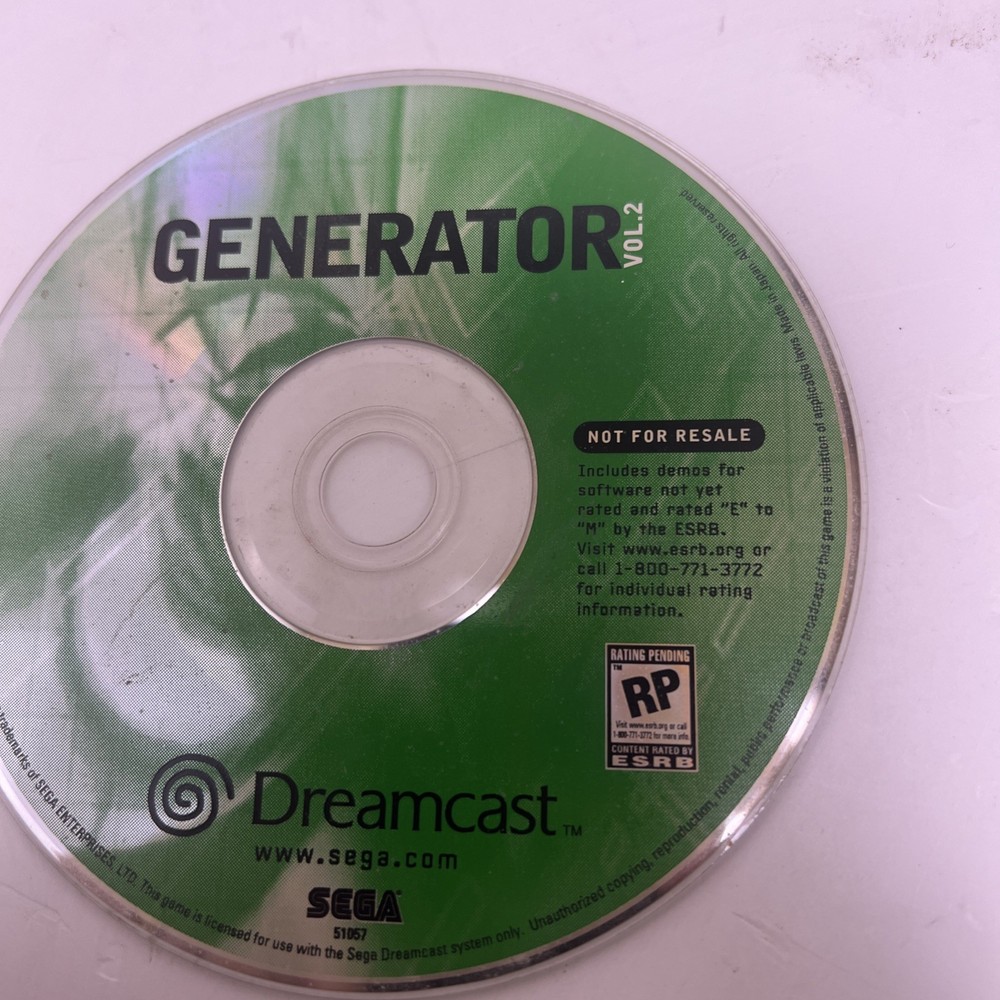 Generator (Sega Dreamcast SDC) Game Disc Only, No Case or Manual