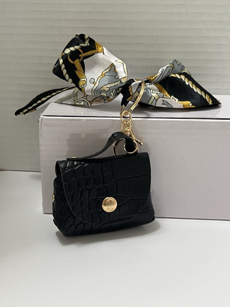 Stylish Keychain Purse Charm with Mini Scarf Accent