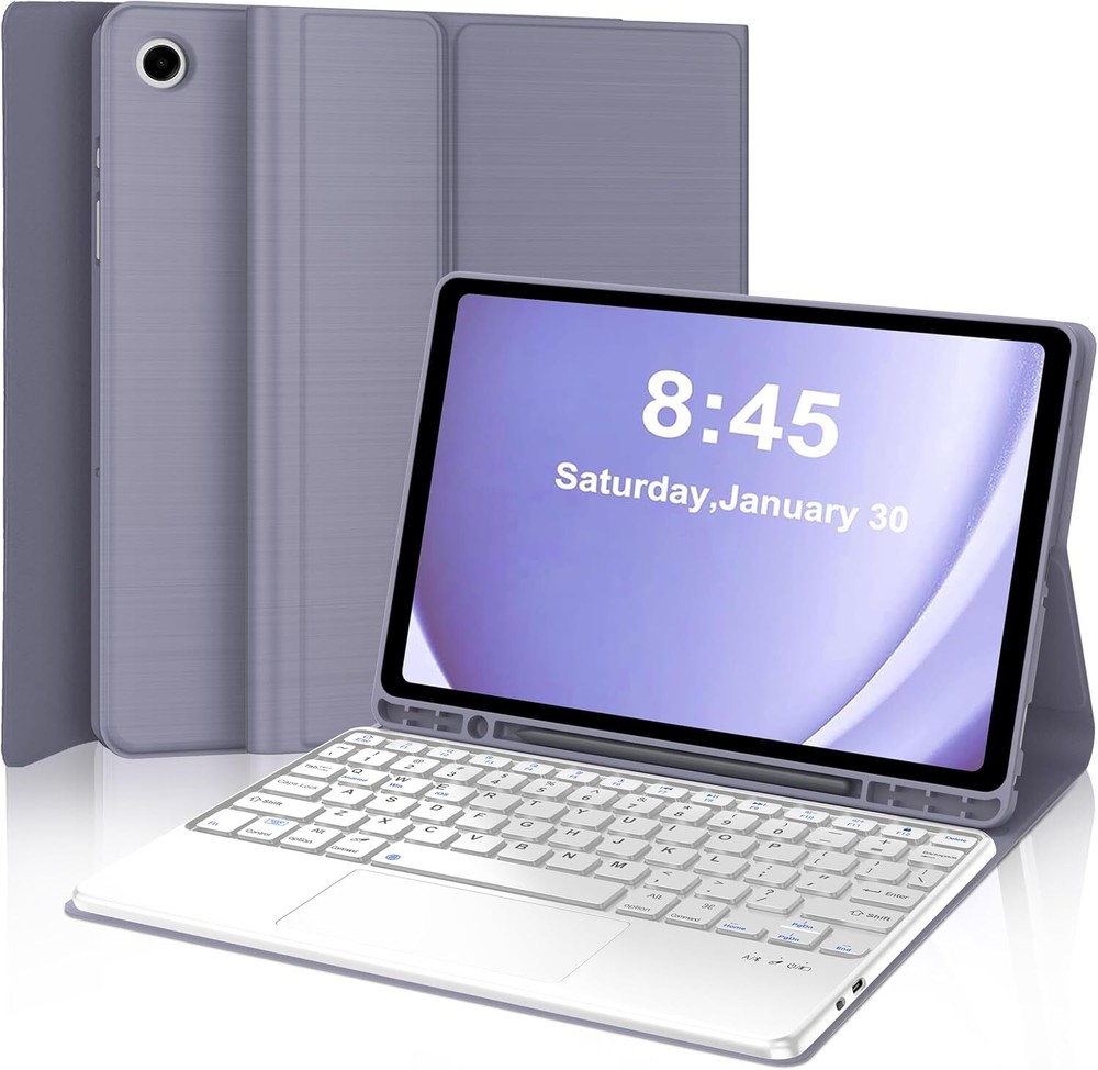 Samsung Galaxy Tab A9 Plus Case with Keyboard 11 inch, Smart Purple