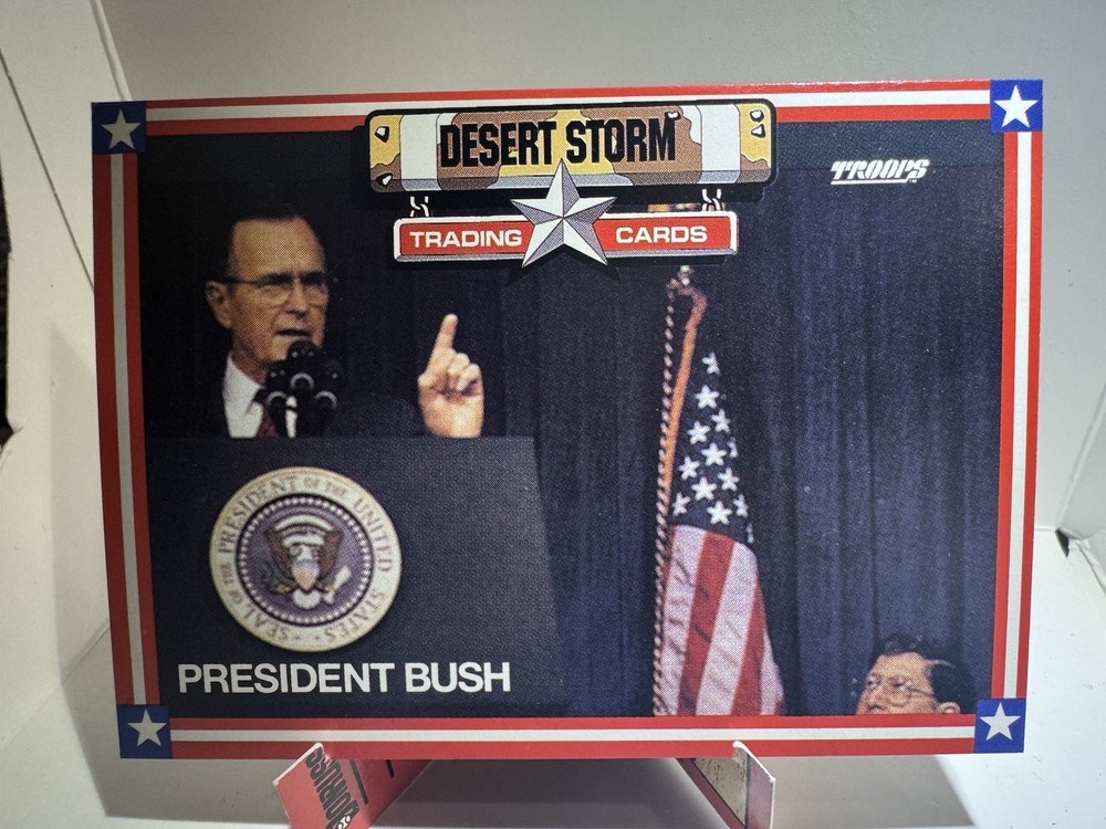 1991 Spectra Star Troops Desert Storm George Bush RC #51 Trading Card