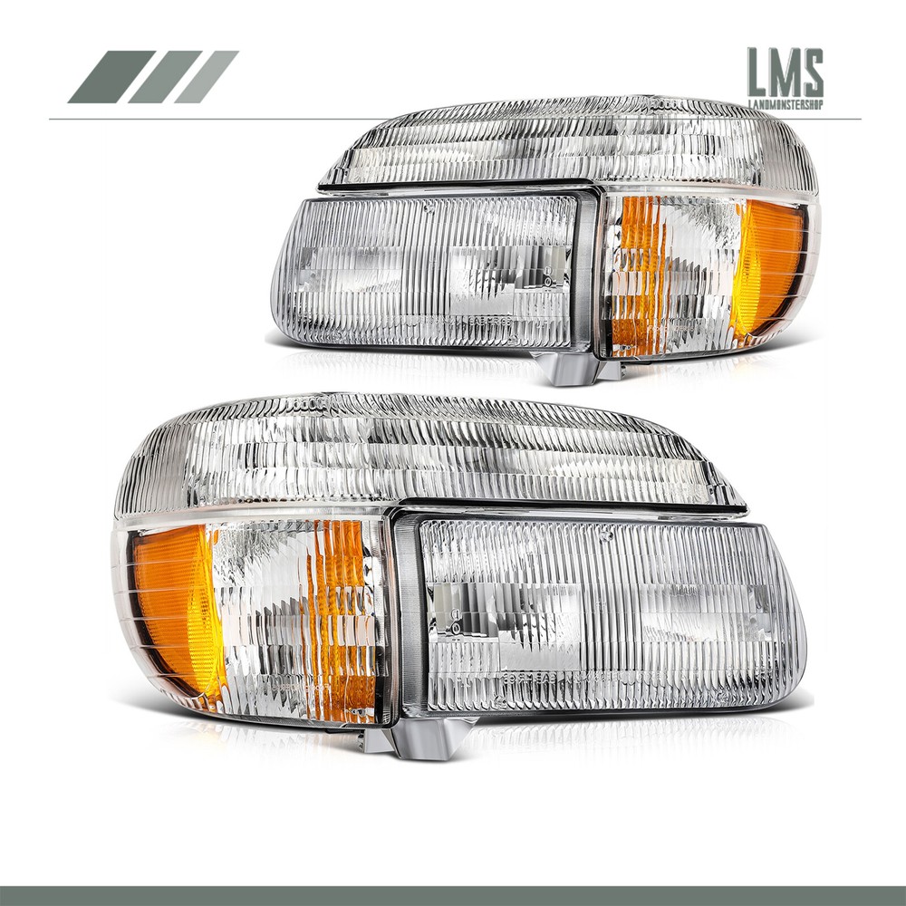 1995-2001 Ford Explorer Limited 4.0L Chrome Headlight Assembly Pair