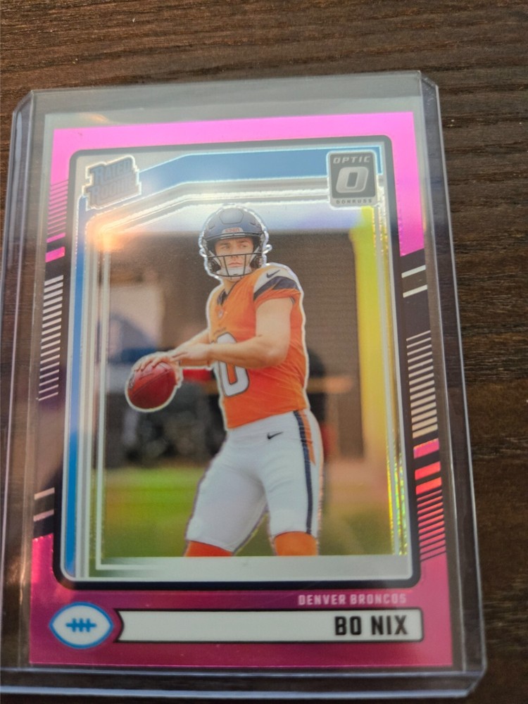 2024 Panini Donruss - Rated Rookie Optic Preview Pink Prizm #369 Bo Nix (RC)