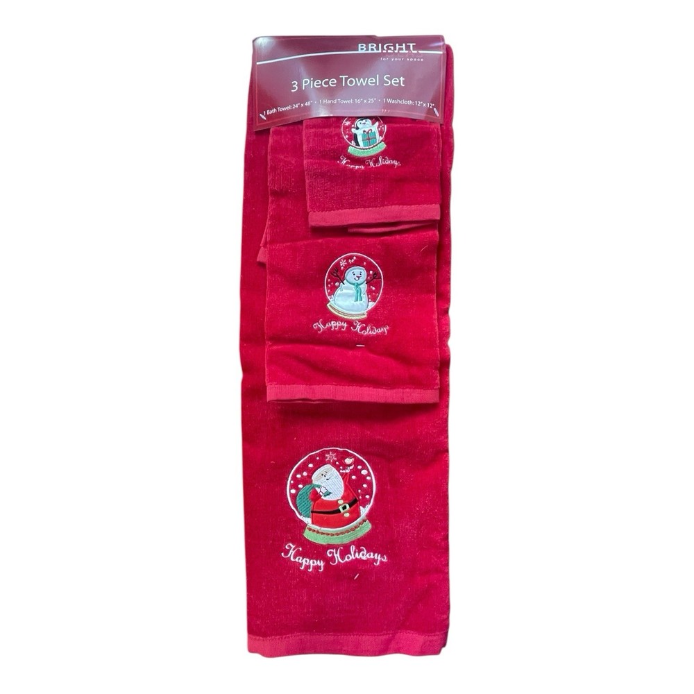 Bright Ideas Happy Holidays 3 Piece Towel Set