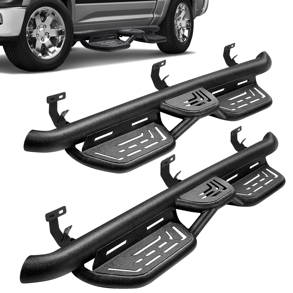 for 2009-2018 Dodge Ram 1500 Crew Cab Side Steps Running Boards Nerf Bars Black