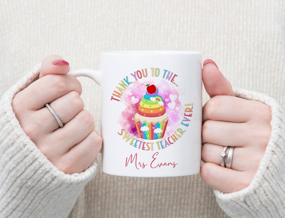 Personalised Mug Sweetest Teacher Mug Cup Christmas Present Birthday Gift