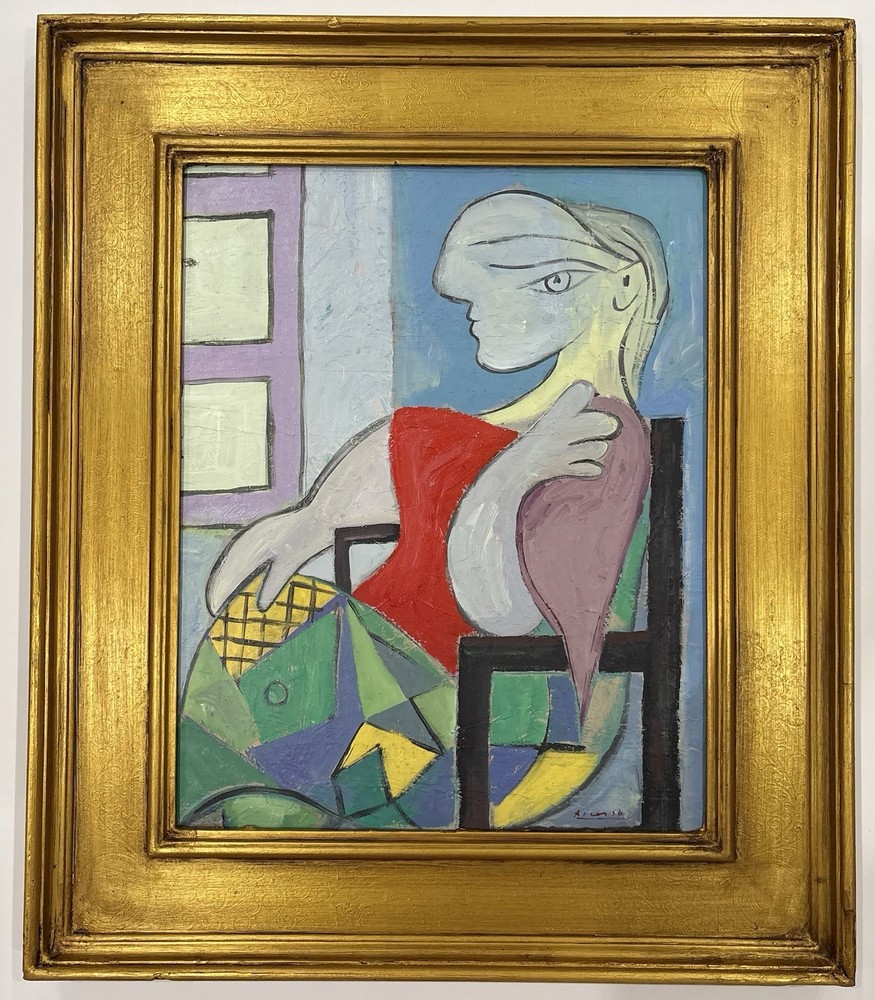 Pablo Picasso 1881-1973 Oil on Canvas /Signed In The Style Of  Art Amazing Frame