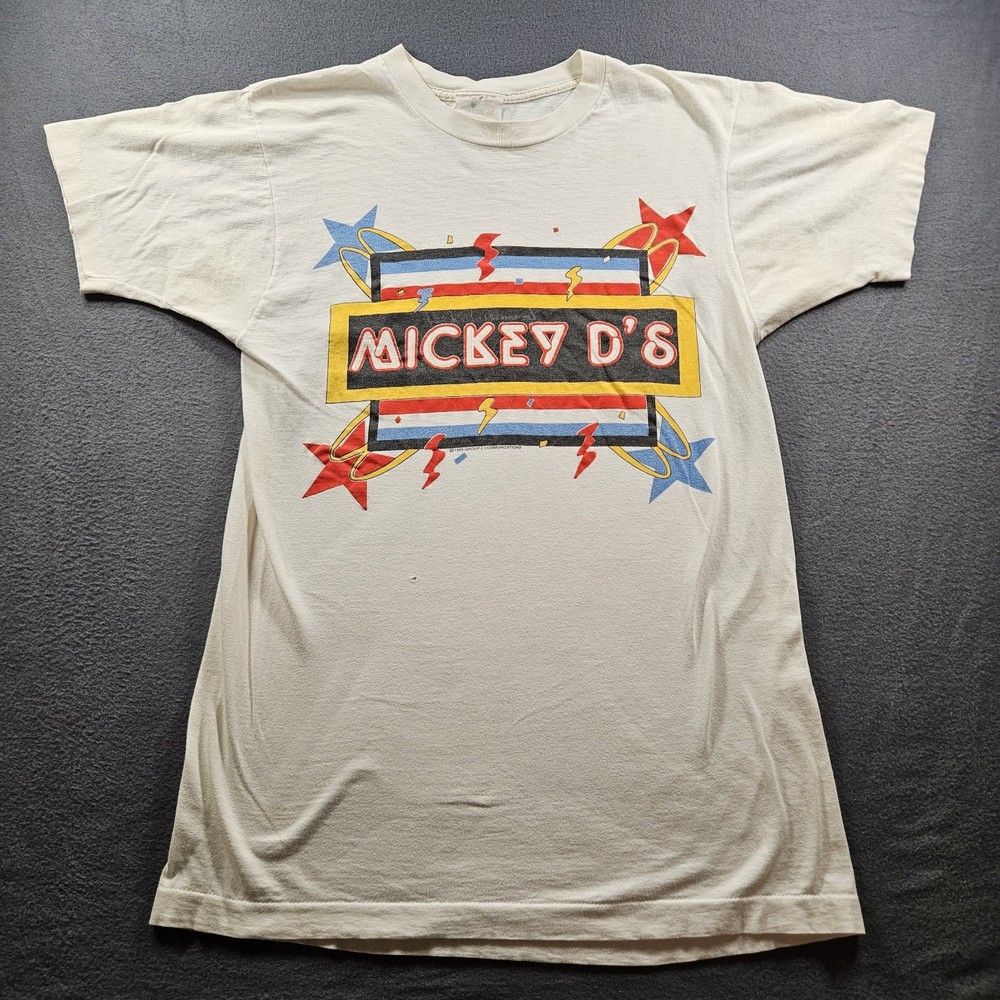 VINTAGE 80s McDonald's Promo T-shirt Mickey D-s Made In USA RARE Size Large
