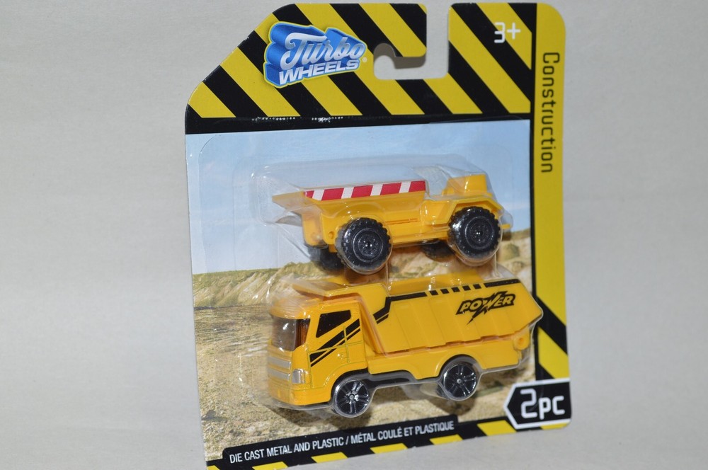1:64 diecast Turbo Wheels Constrcution Dump Truck w/ dump trailer