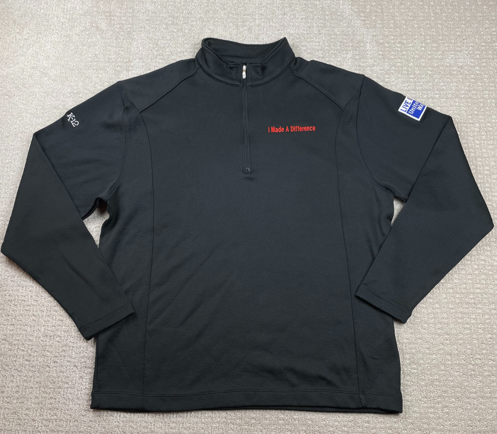 Nike Golf Pullover Mens XL Black Dri-Fit 1/4 Zip Long Sleeve Athletic Sweater
