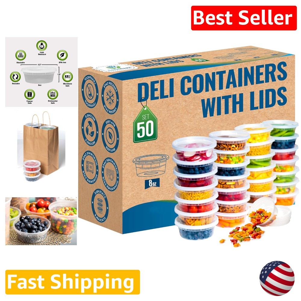 Airtight Plastic Food Containers - Leakproof Reusable Microwave Safe BPA-Free Storage