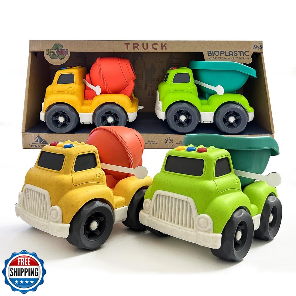 Wheat Straw Dump Truck Toy with Lights & Sounds for Toddler Boys  