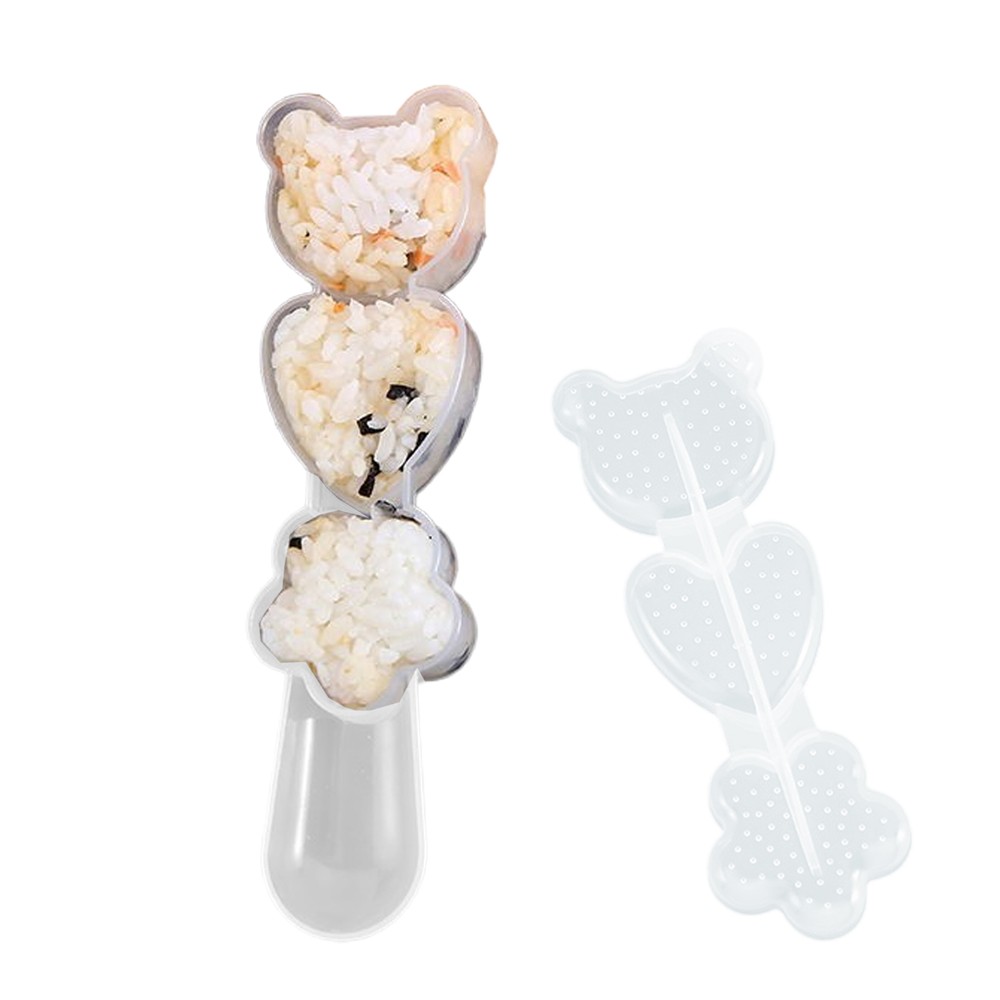 4X Rice Ball Mold Set - Star Heart Bear Shapers for DIY Sushi & Onigiri Making