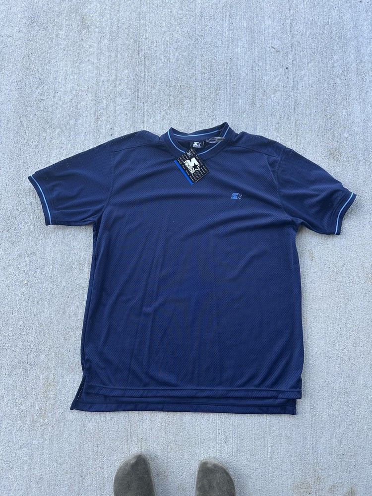 Vintage 90s Starter Jersey Mens Size Large Navy Blue Mesh Starter Y2K Jersey NWT