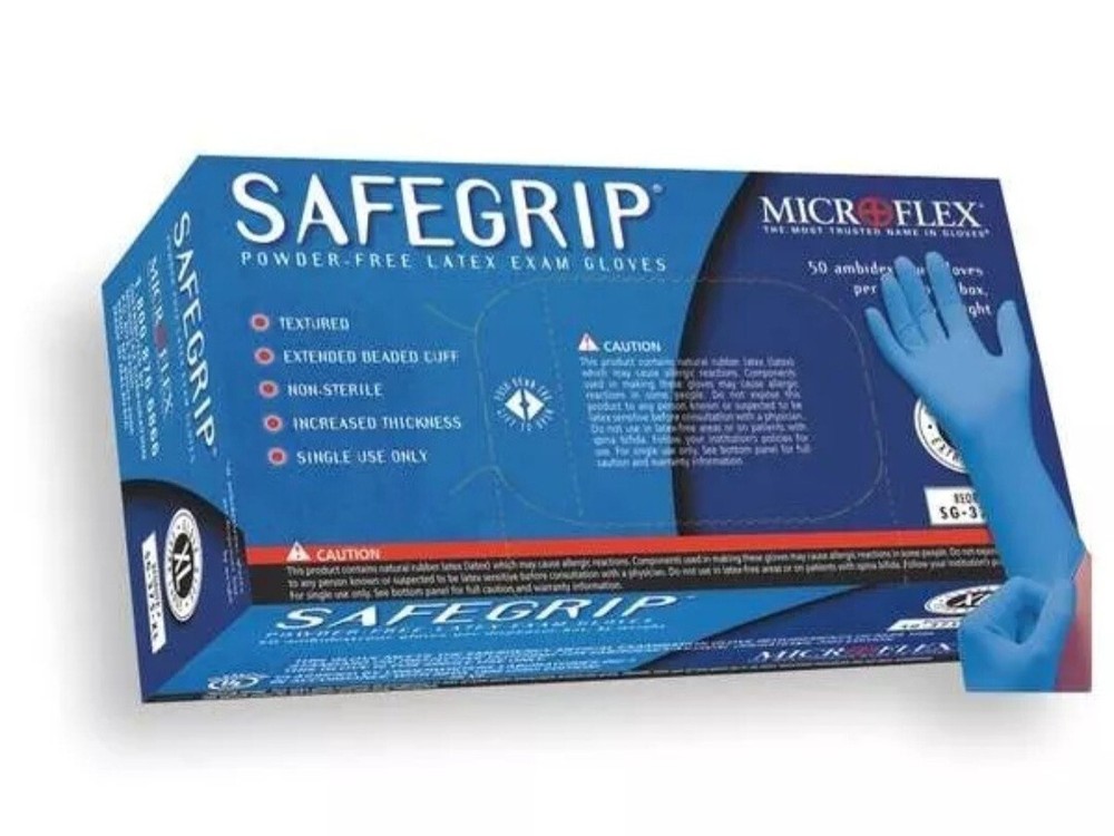Microflex SG-375-XL Disposable Latex Exam Gloves X-Large 300 Count