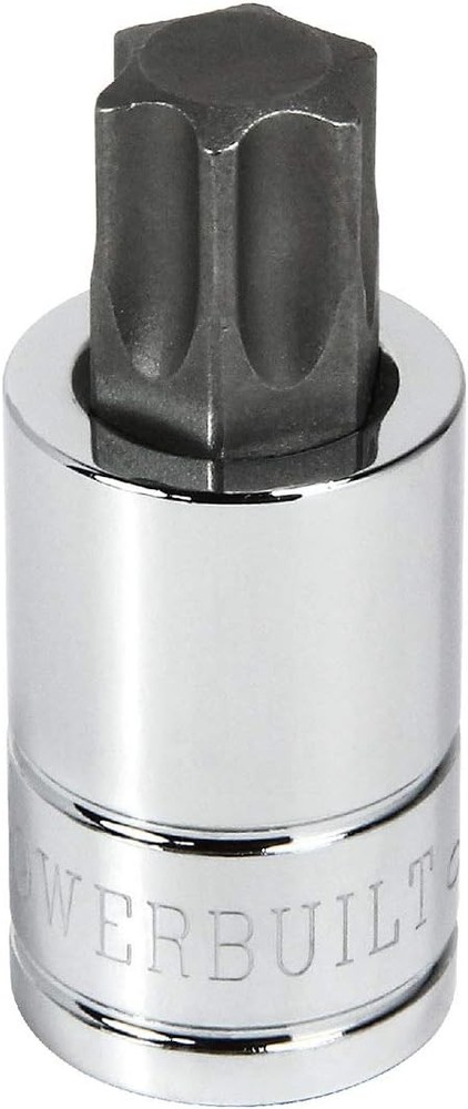 Powerbuilt T-70 Star Bit Socket, 1/2 Inch Drive, Torx, High T 70, Silver